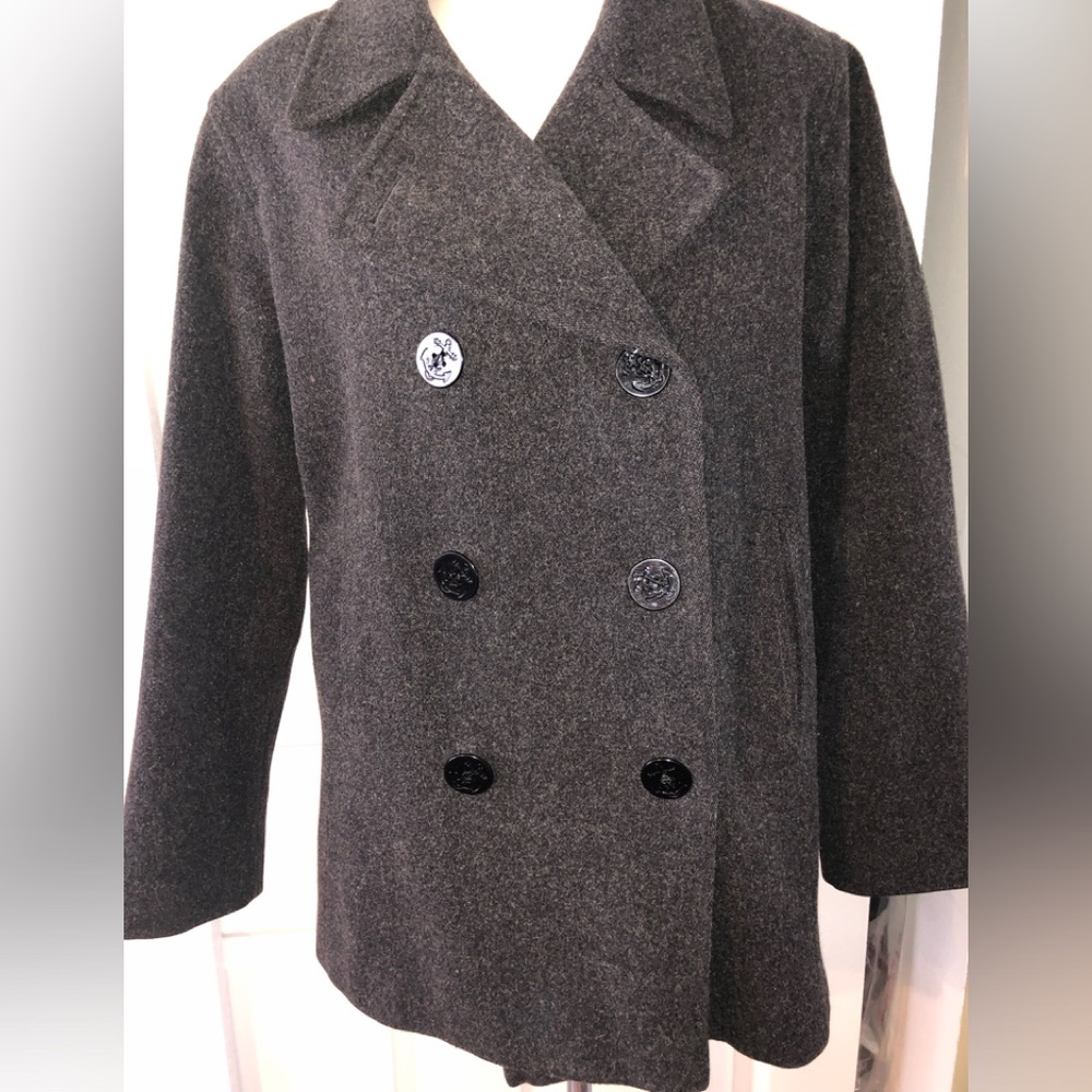 J Percy charcoal wool pea coat